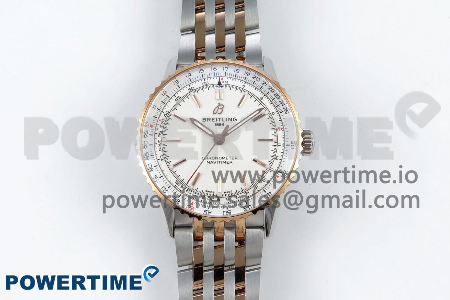 Navitimer 1 RG 41mm TF 1:1 Best Edition SS Bezel White Dial on SS Bracelet A2824 - Image 1