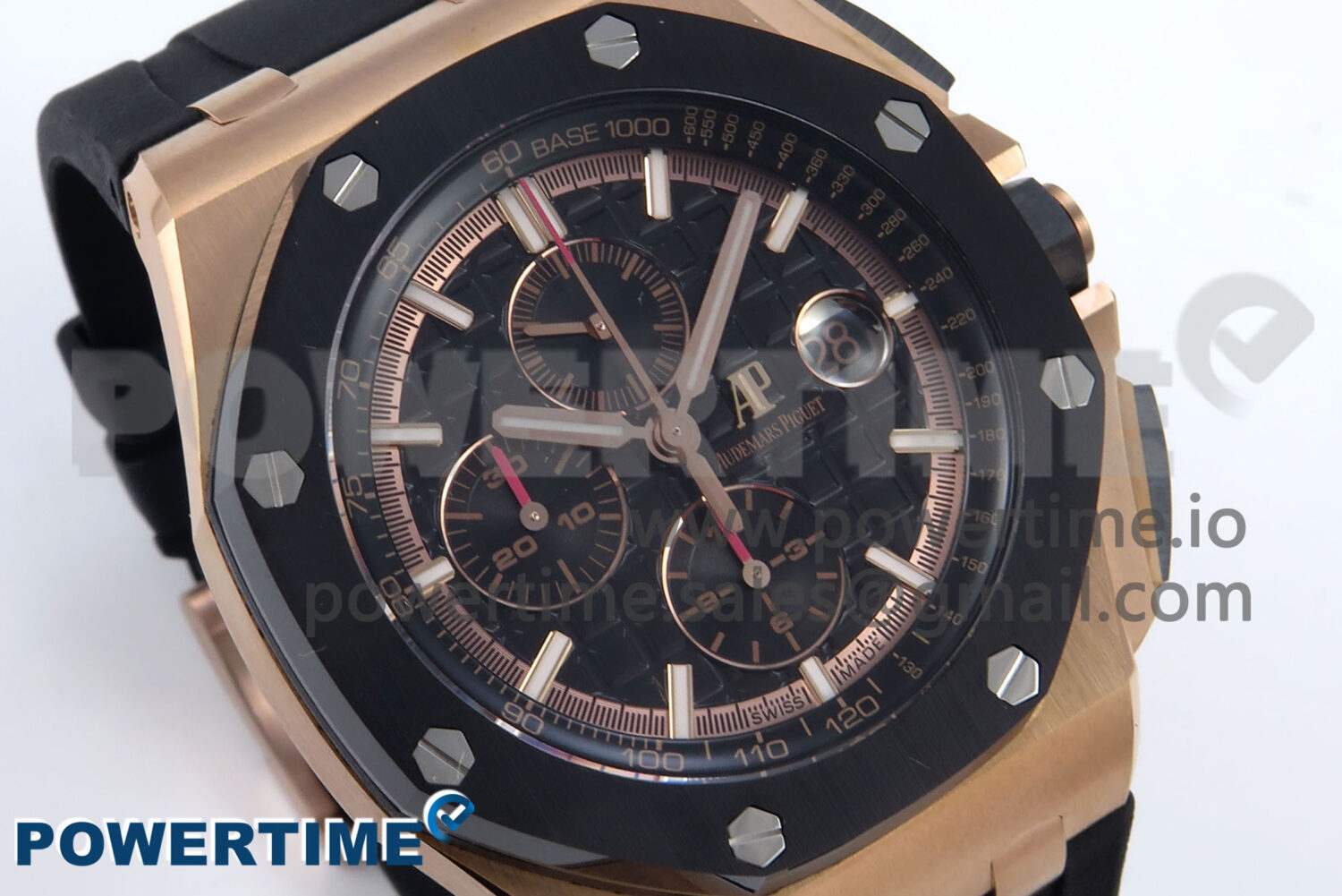 Royal Oak Offshore 44mm RG TKF 1:1 Best Edition Black Dial on Black Rubber Strap A3126 - Image 2
