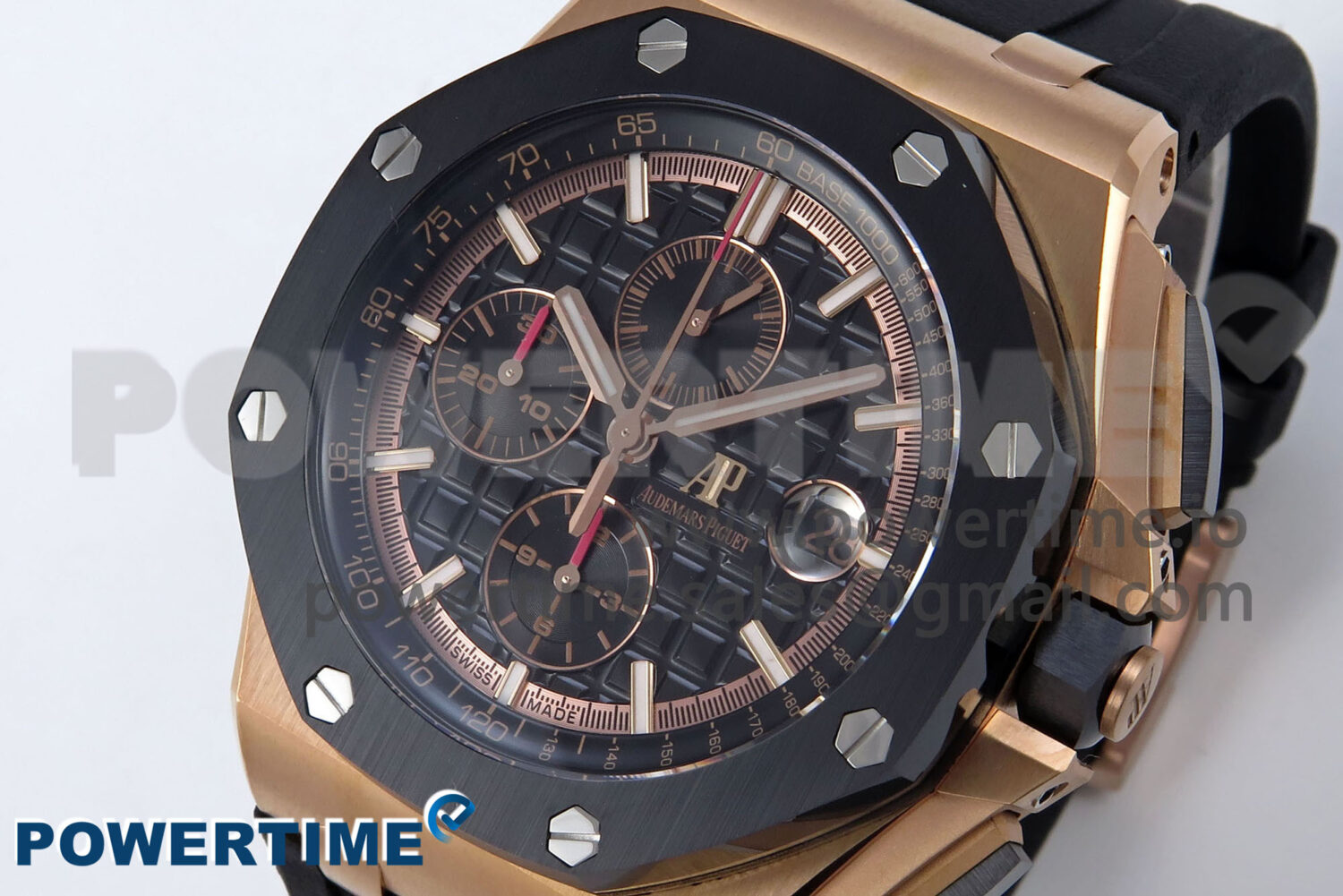 Royal Oak Offshore 44mm RG TKF 1:1 Best Edition Black Dial on Black Rubber Strap A3126 - Image 3