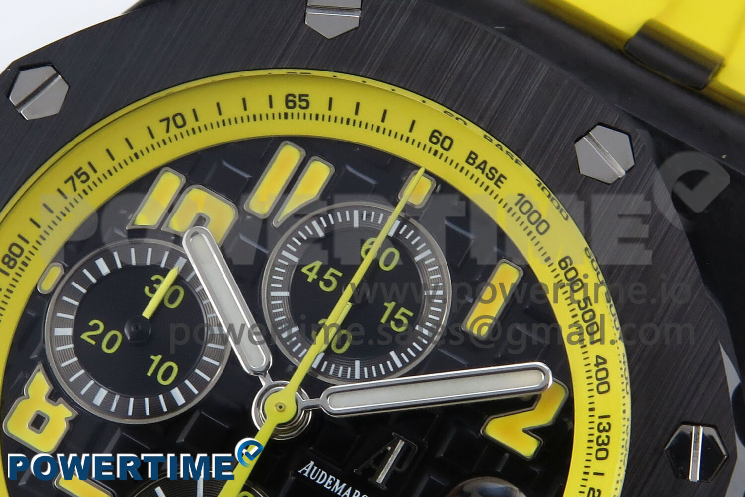 Royal Oak Offshore 44mm SS TKF 1:1 Best Edition Black/Yellow Dial on Yellow Rubber Strap A3126 - Image 4