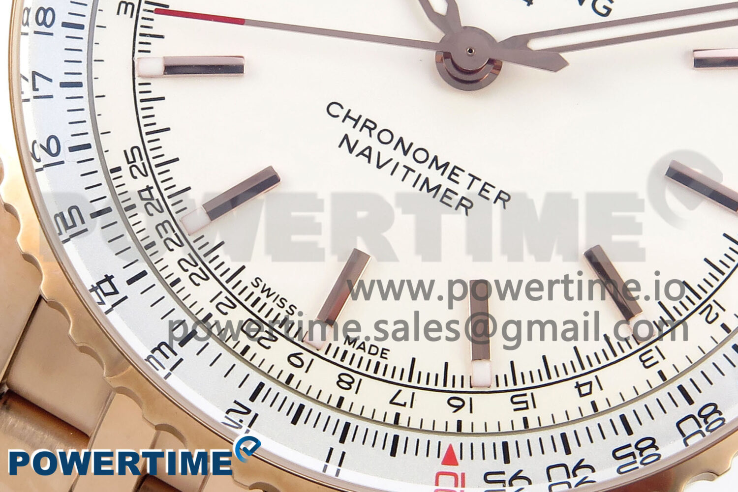 Navitimer Automatic RG 41mm TF 1:1 Best Edition RG Bezel White Dial on RG Bracelet A2824 - Image 5