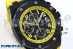 Royal Oak Offshore 44mm SS TKF 1:1 Best Edition Black/Yellow Dial on Yellow Rubber Strap A3126 - Image 2
