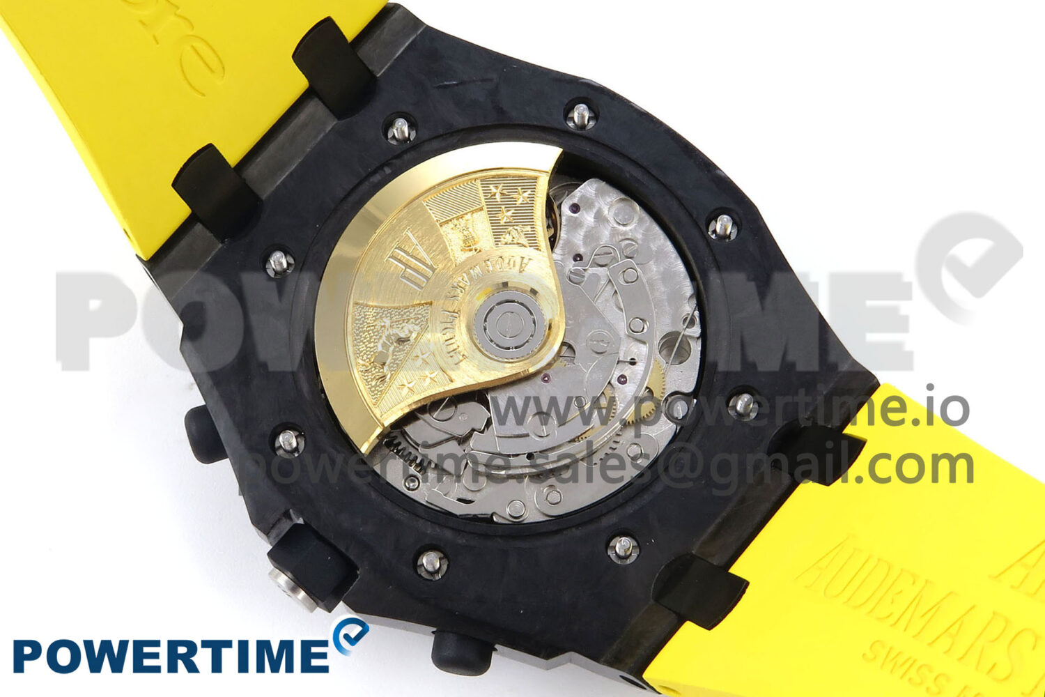 Royal Oak Offshore 44mm SS TKF 1:1 Best Edition Black/Yellow Dial on Yellow Rubber Strap A3126 - Image 10