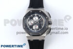 Royal Oak Offshore 44mm Black Ceramic SS TKF 1:1 Best Edition Black/SS Dial on Black Rubber Strap A3126
