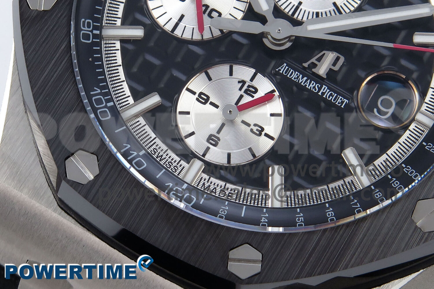 Royal Oak Offshore 44mm Black Ceramic SS TKF 1:1 Best Edition Black/SS Dial on Black Rubber Strap A3126 - Image 4
