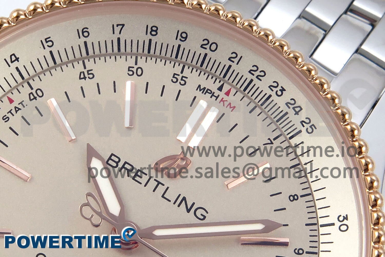 Navitimer 1 SS 38mm TF 1:1 Best Edition RG Bezel White Dial on SS Bracelet A2824 - Image 4