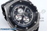 Royal Oak Offshore 44mm Black Ceramic SS TKF 1:1 Best Edition Black/SS Dial on Black Rubber Strap A3126 - Image 2