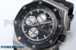 Royal Oak Offshore 44mm Black Ceramic SS TKF 1:1 Best Edition Black/SS Dial on Black Rubber Strap A3126 - Image 5