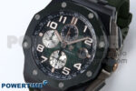 Royal Oak Offshore 44mm Black Ceramic TKF 1:1 Best Edition Green Dial on Green Rubber Strap A3126 - Image 3