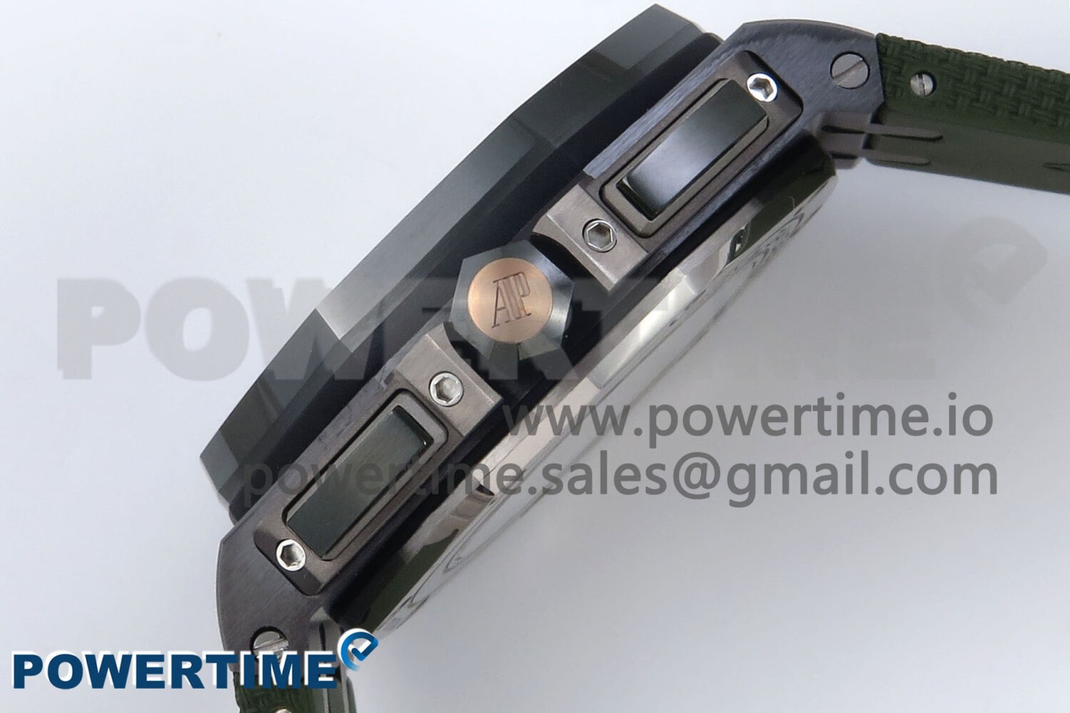 Royal Oak Offshore 44mm Black Ceramic TKF 1:1 Best Edition Green Dial on Green Rubber Strap A3126 - Image 7