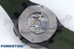 Royal Oak Offshore 44mm Black Ceramic TKF 1:1 Best Edition Green Dial on Green Rubber Strap A3126 - Image 8