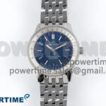Navitimer 1 SS 38mm TF 1:1 Best Edition White Bezel Blue Dial on SS Bracelet A2824