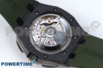 Royal Oak Offshore 44mm Black Ceramic TKF 1:1 Best Edition Green Dial on Green Rubber Strap A3126 - Image 10
