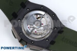 Royal Oak Offshore 44mm Black Ceramic TKF 1:1 Best Edition Green Dial on Green Rubber Strap A3126 - Image 9