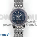 Navitimer 1 SS 38mm TF 1:1 Best Edition Black Bezel Black Dial on SS Bracelet A2824