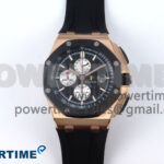 Royal Oak Offshore 44mm Black Ceramic RG TKF 1:1 Best Edition Black/RG Dial on Black Rubber Strap A3126