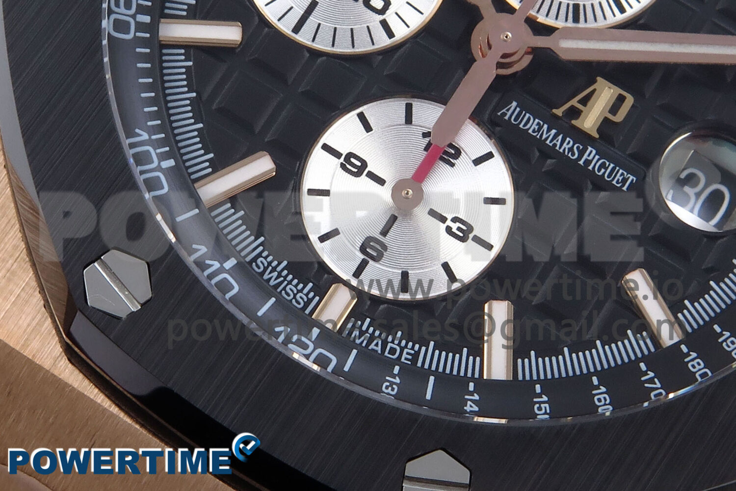 Royal Oak Offshore 44mm Black Ceramic RG TKF 1:1 Best Edition Black/RG Dial on Black Rubber Strap A3126 - Image 5