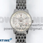 Navitimer 1 SS 41mm TF 1:1 Best Edition SS Bezel White Dial on SS Bracelet A2824