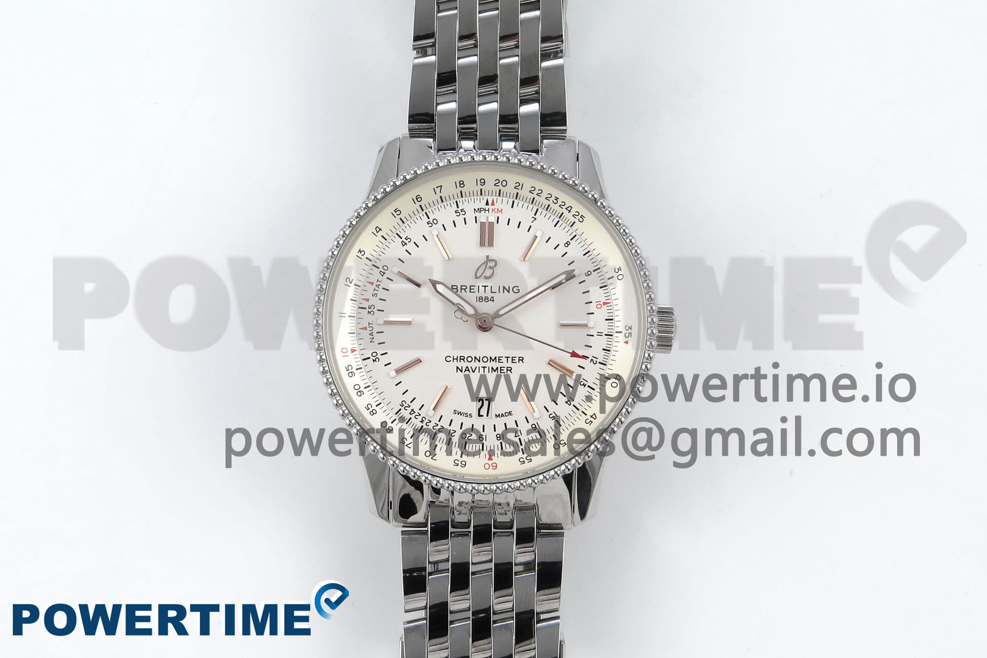 IMG_0489 Navitimer 1 SS 41mm TF 1:1 Best Edition SS Bezel White Dial on SS Bracelet A2824 - Image 1
