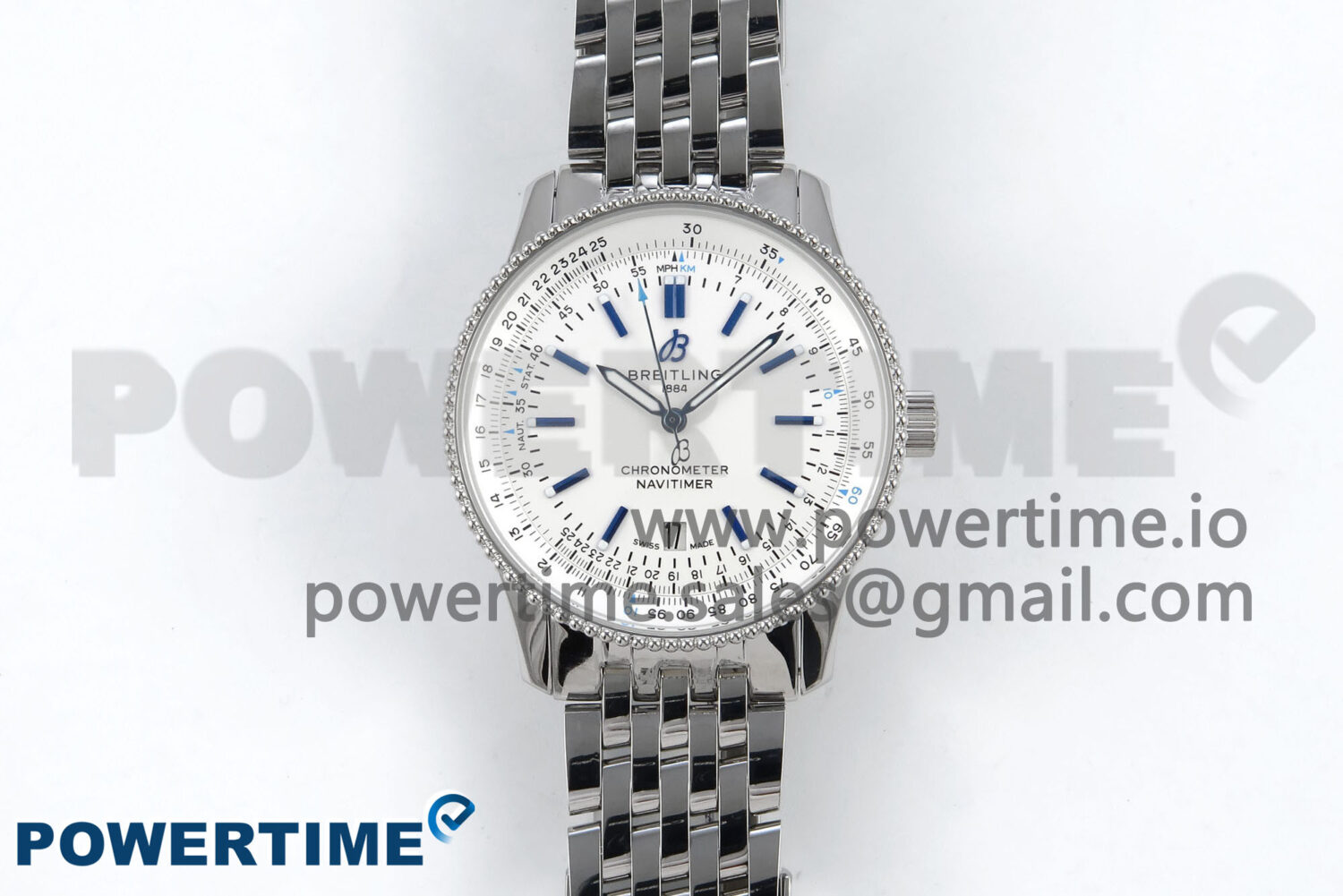 Navitimer 1 SS 41mm TF 1:1 Best Edition White Bezel White Dial on SS Bracelet A2824 - Image 1