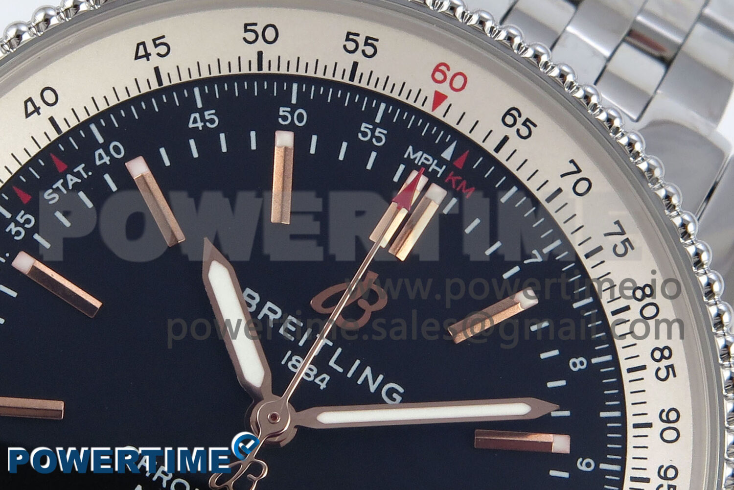 Navitimer 1 SS 41mm TF 1:1 Best Edition White Bezel Black Dial on SS Bracelet A2824 - Image 4