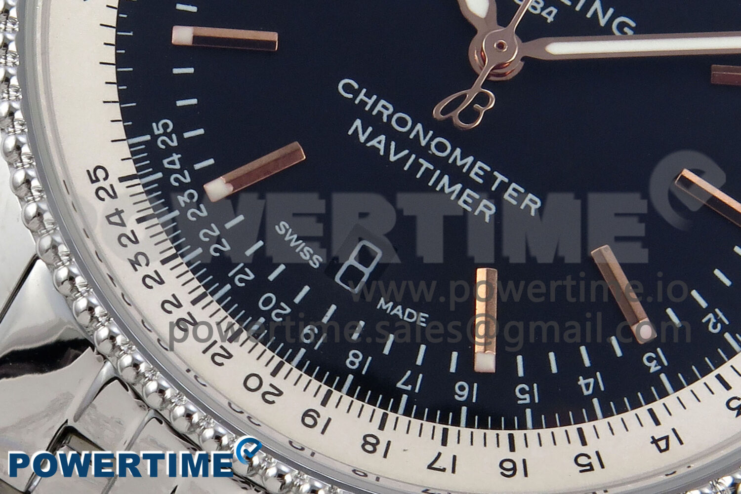 Navitimer 1 SS 41mm TF 1:1 Best Edition White Bezel Black Dial on SS Bracelet A2824 - Image 5