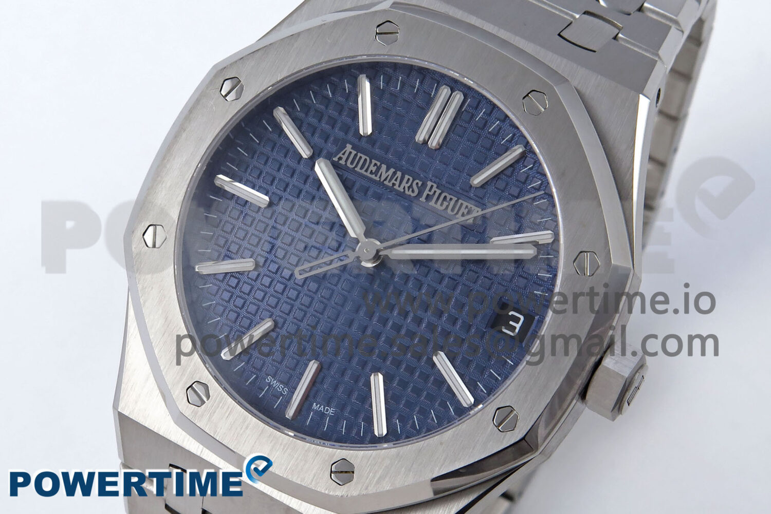 Royal Oak 41mm 15510 SS TKF 1:1 Best Edition Blue Dial on SS Bracelet SA4302 Super Clone - Image 3