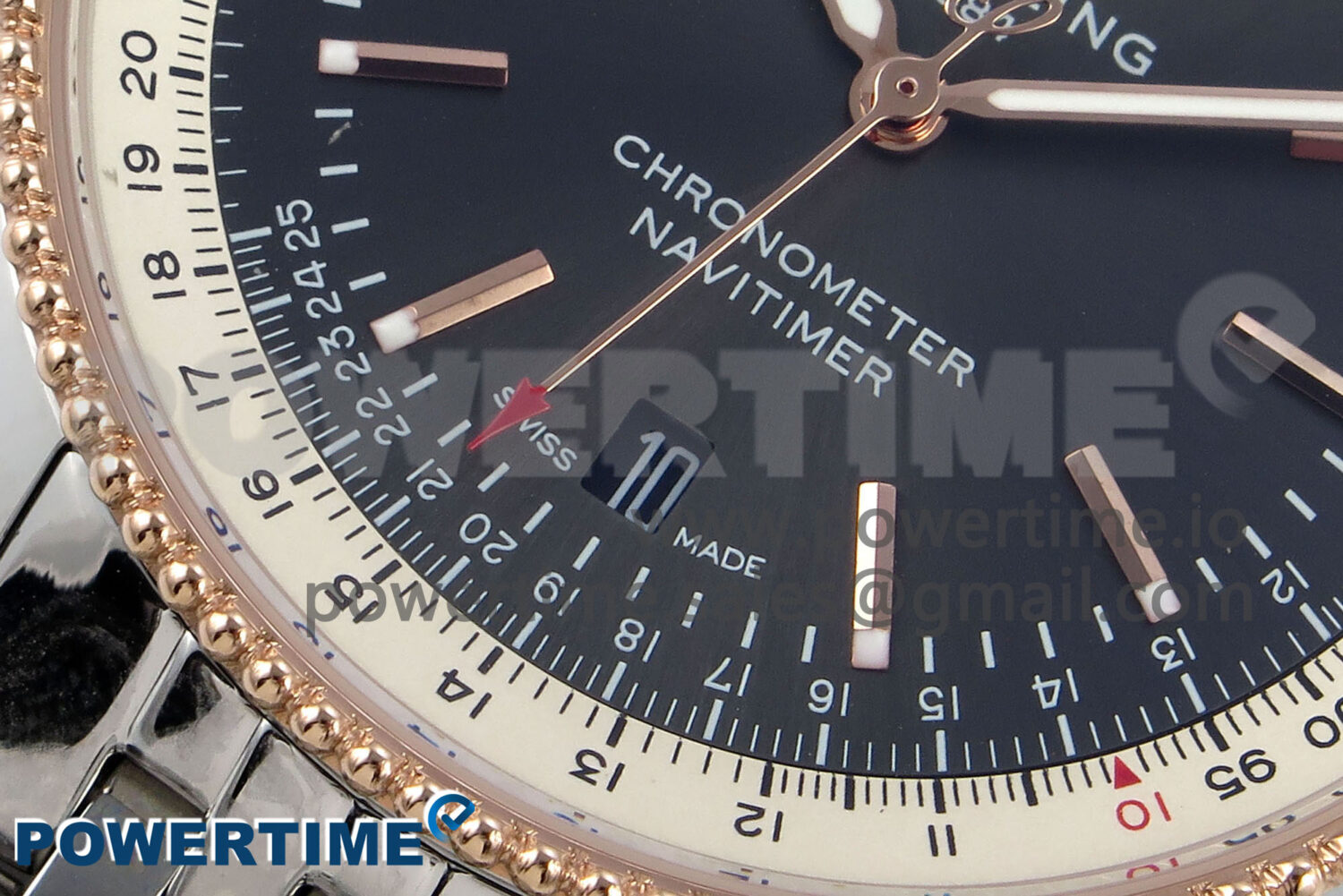 Navitimer 1 RG 41mm TF 1:1 Best Edition SS Bezel Gray Dial on SS Bracelet A2824 - Image 5