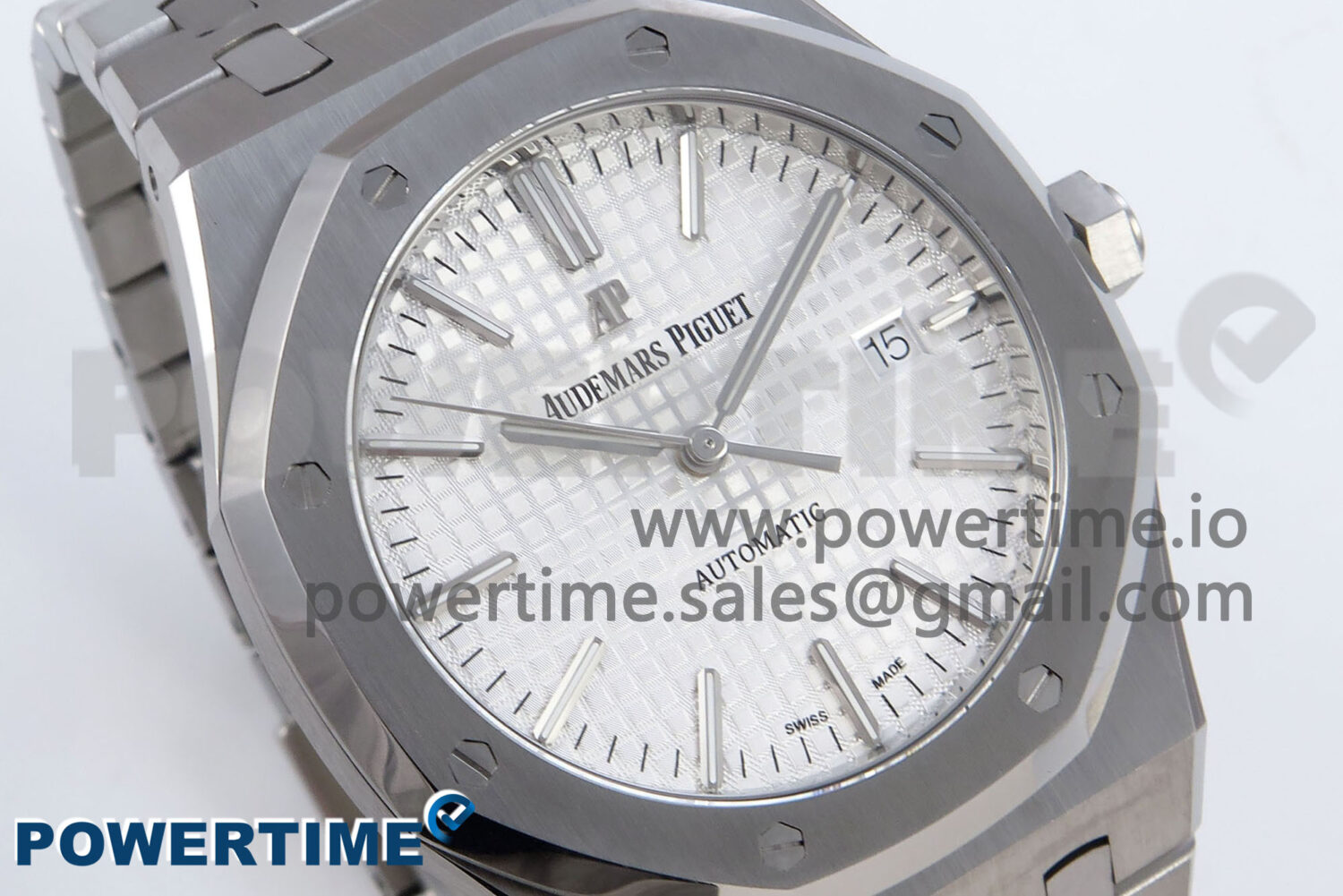 Royal Oak 41mm 15400 SS TKF 1:1 Best Edition White Dial on SS Bracelet SA4302 Super Clone - Image 2