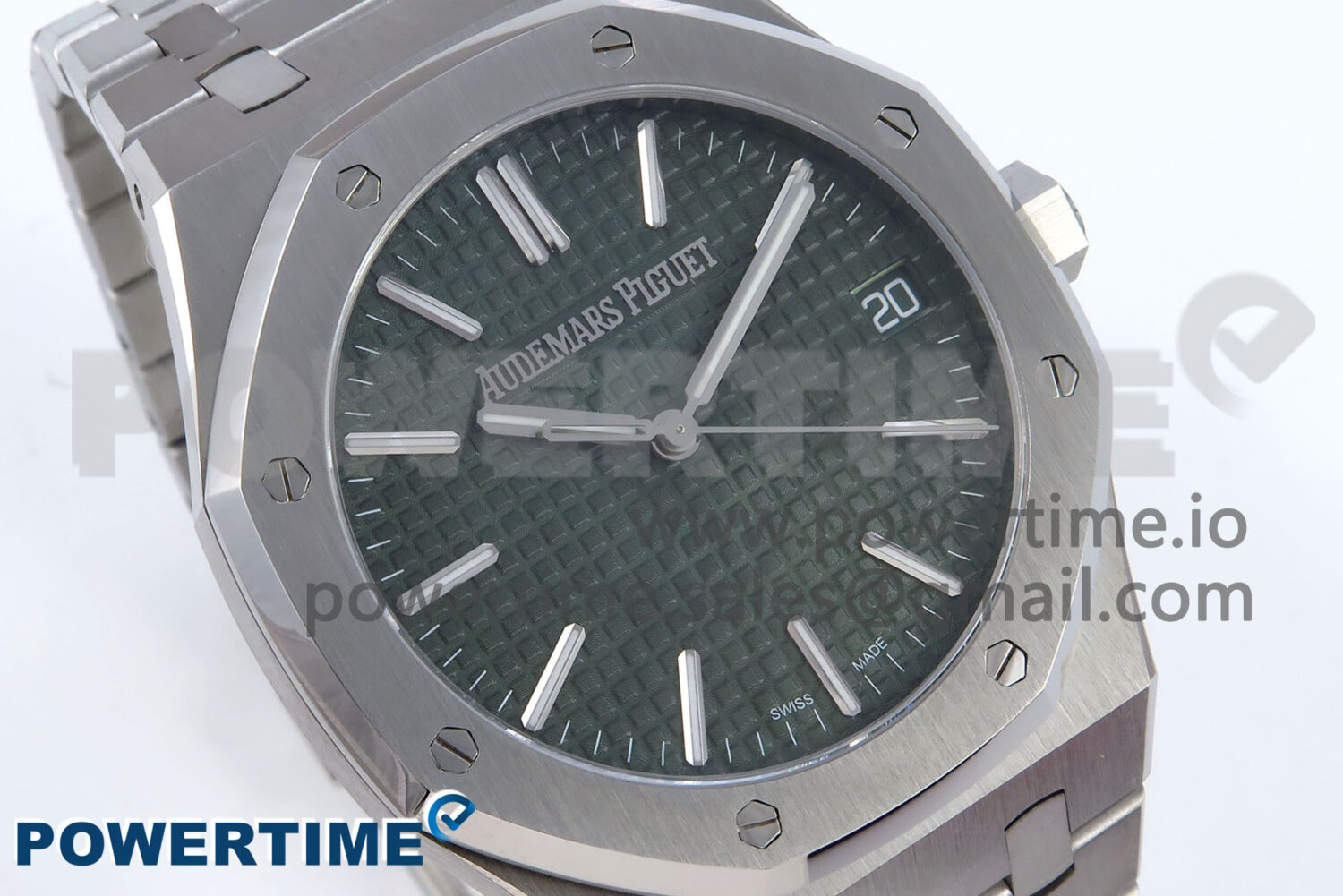 Royal Oak 41mm 15510 SS TKF 1:1 Best Edition Green Dial on SS Bracelet SA4302 Super Clone - Image 2