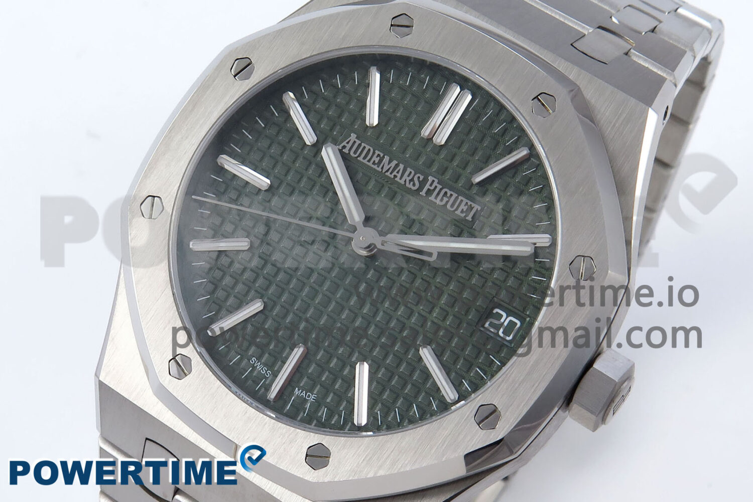 Royal Oak 41mm 15510 SS TKF 1:1 Best Edition Green Dial on SS Bracelet SA4302 Super Clone - Image 3
