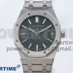 Royal Oak 41mm 15510 SS TKF 1:1 Best Edition Green Dial on SS Bracelet SA4302 Super Clone