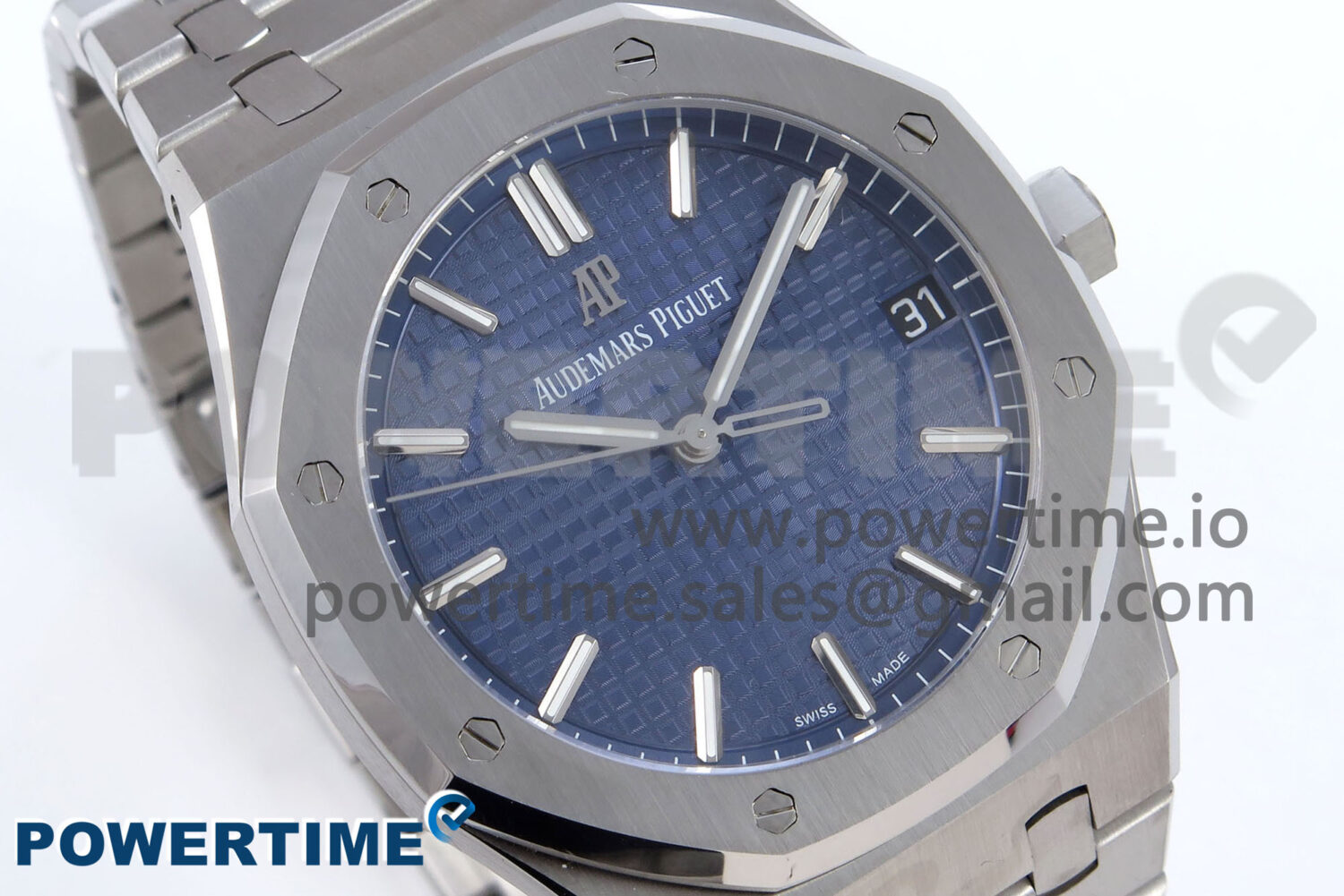 Royal Oak 41mm 15510 SS TKF 1:1 Best Edition Blue Dial on SS Bracelet SA4302 Super Clone - Image 2