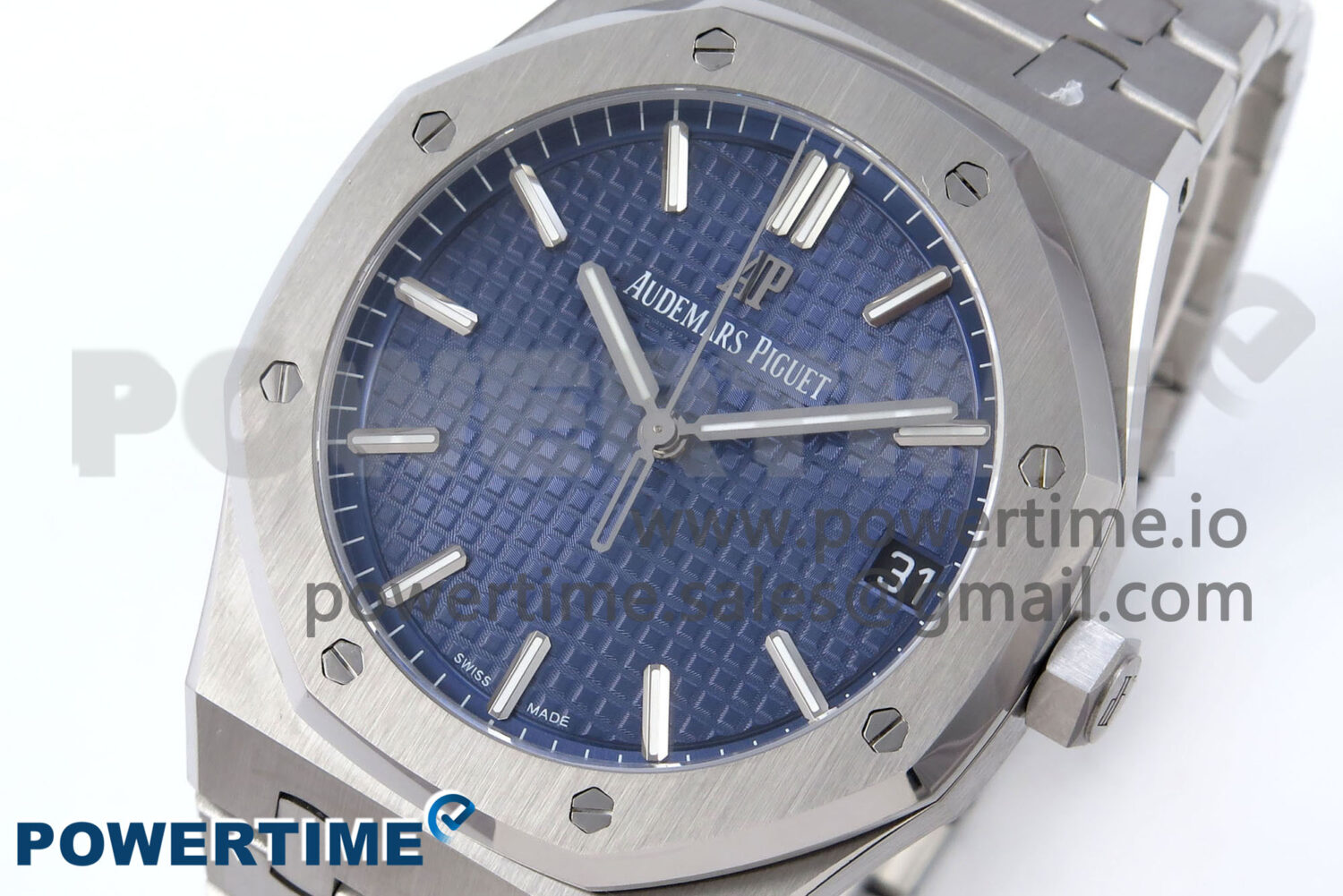 Royal Oak 41mm 15510 SS TKF 1:1 Best Edition Blue Dial on SS Bracelet SA4302 Super Clone - Image 3