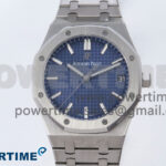 Royal Oak 41mm 15510 SS TKF 1:1 Best Edition Blue Dial on SS Bracelet SA4302 Super Clone
