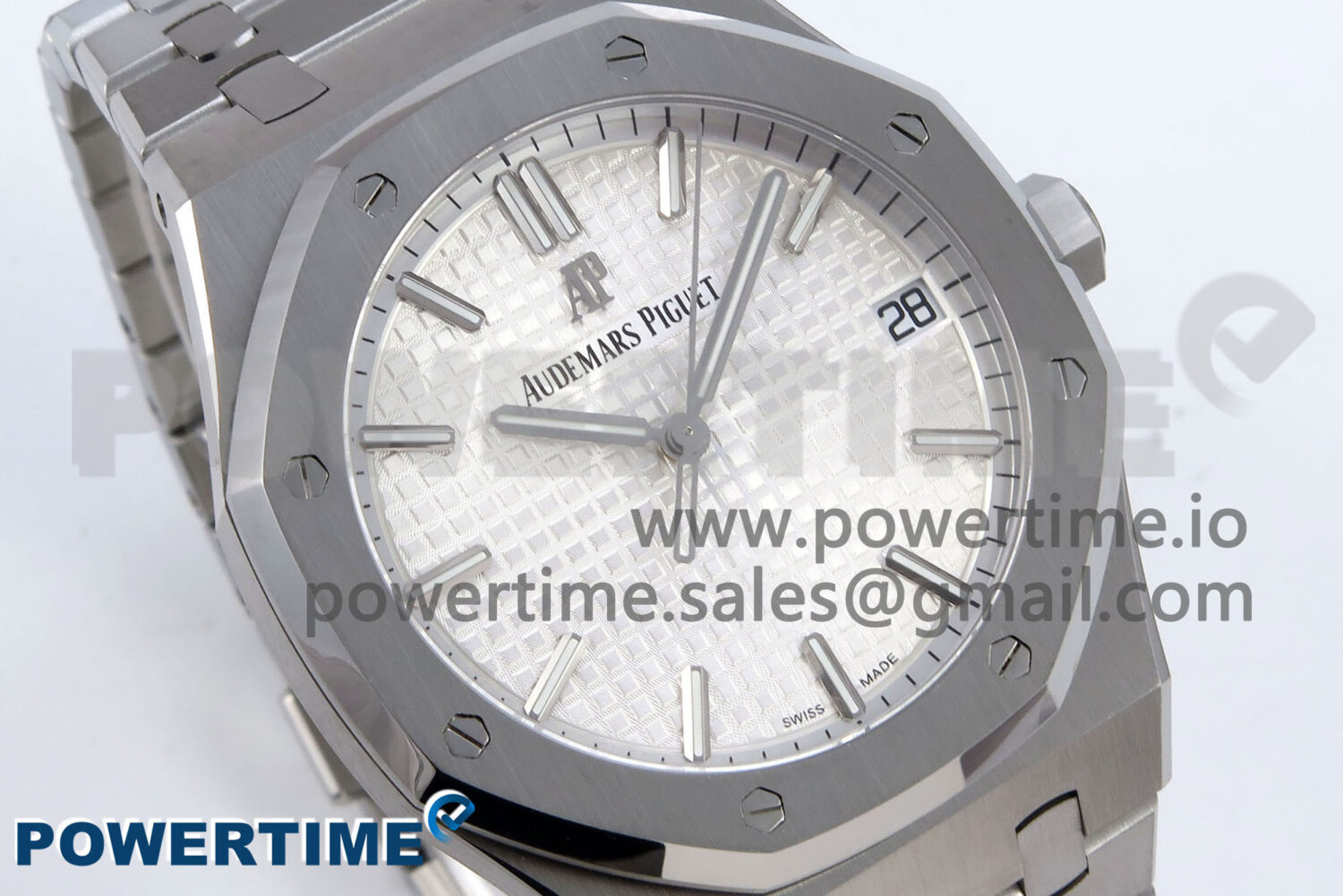 Royal Oak 41mm 15510 SS TKF 1:1 Best Edition White Dial on SS Bracelet SA4302 Super Clone - Image 2