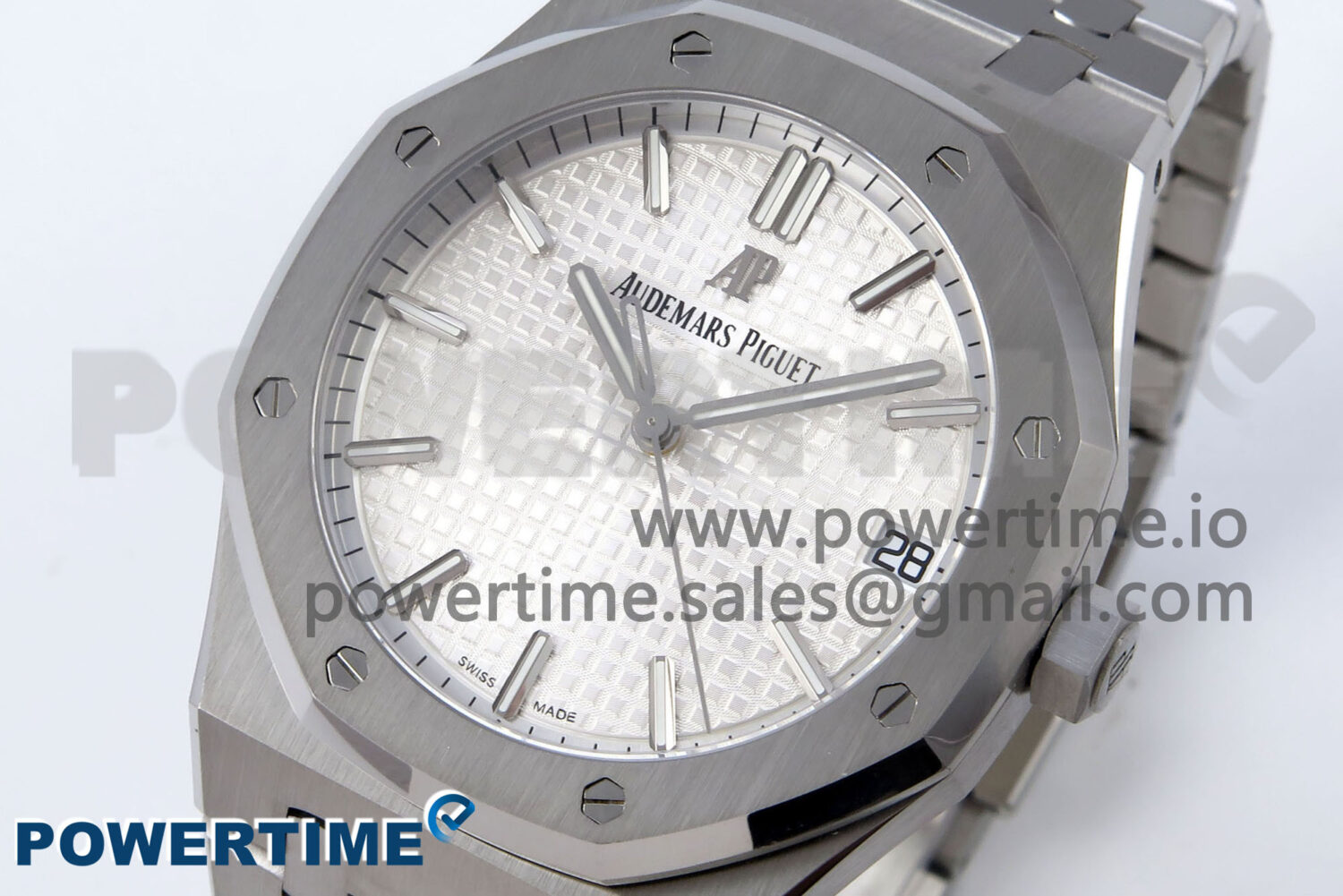 Royal Oak 41mm 15510 SS TKF 1:1 Best Edition White Dial on SS Bracelet SA4302 Super Clone - Image 3