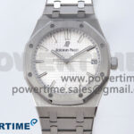 Royal Oak 41mm 15510 SS TKF 1:1 Best Edition White Dial on SS Bracelet SA4302 Super Clone
