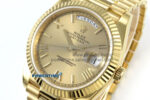 Day Date 128238 36mm YG KF 1:1 Best Edition Gold Roman Dial On President Bracelet A2836 (Gain Weight) - Image 3