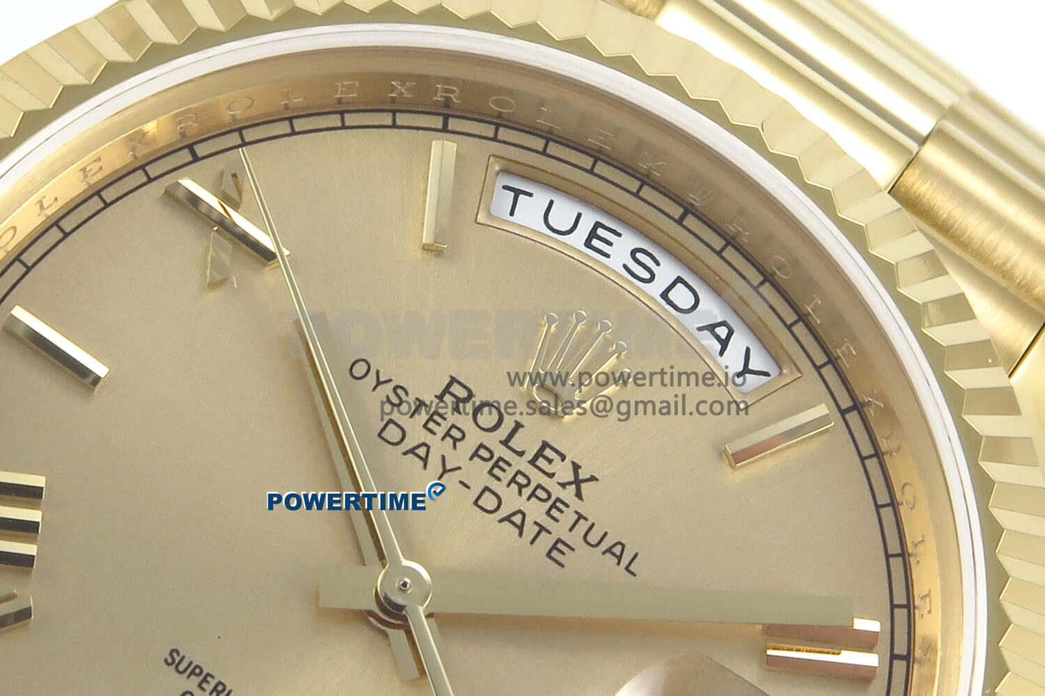 Day Date 128238 36mm YG KF 1:1 Best Edition Gold Roman Dial On President Bracelet A2836 (Gain Weight) - Image 4