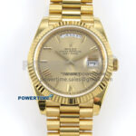 Day Date 128238 36mm YG KF 1:1 Best Edition Gold Roman Dial On President Bracelet A2836 (Gain Weight)