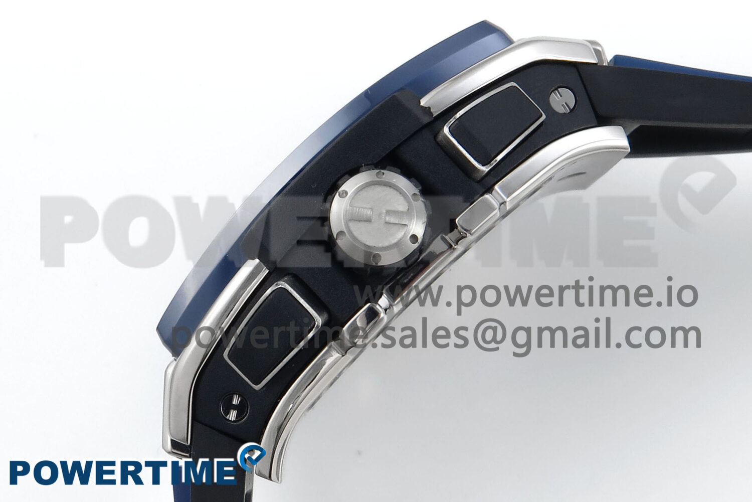 Spirit of Big Bang Titanium BBF 1:1 Best Edition Blue Ceramic Bezel Skeleton Dial on Blue Rubber Strap A7750 - Image 6