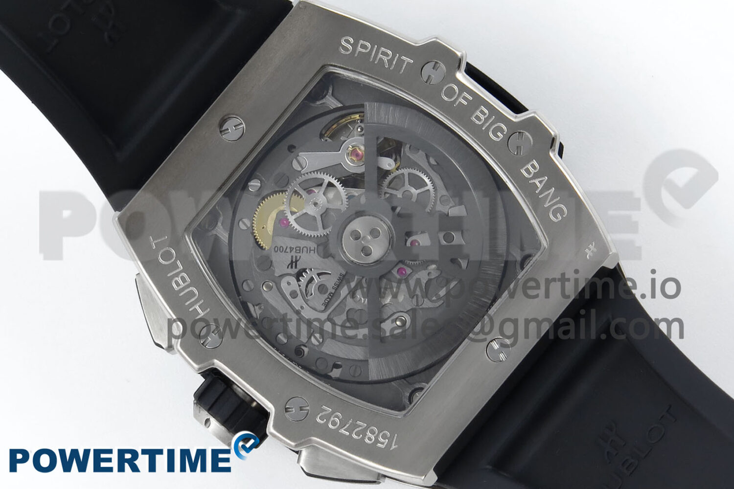 Spirit of Big Bang Titanium BBF 1:1 Best Edition Blue Ceramic Bezel Skeleton Dial on Blue Rubber Strap A7750 - Image 9