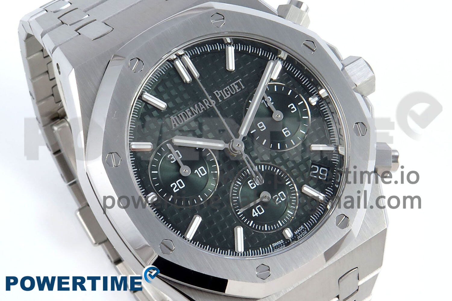 Royal Oak Chrono 26240 SS APSF 1:1 Best Edition Green Dial on SS Bracelet SA4401 Super Clone - Image 2