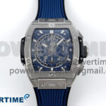 Spirit of Big Bang Titanium BBF 1:1 Best Edition Skeleton Dial on Blue Rubber Strap A7750