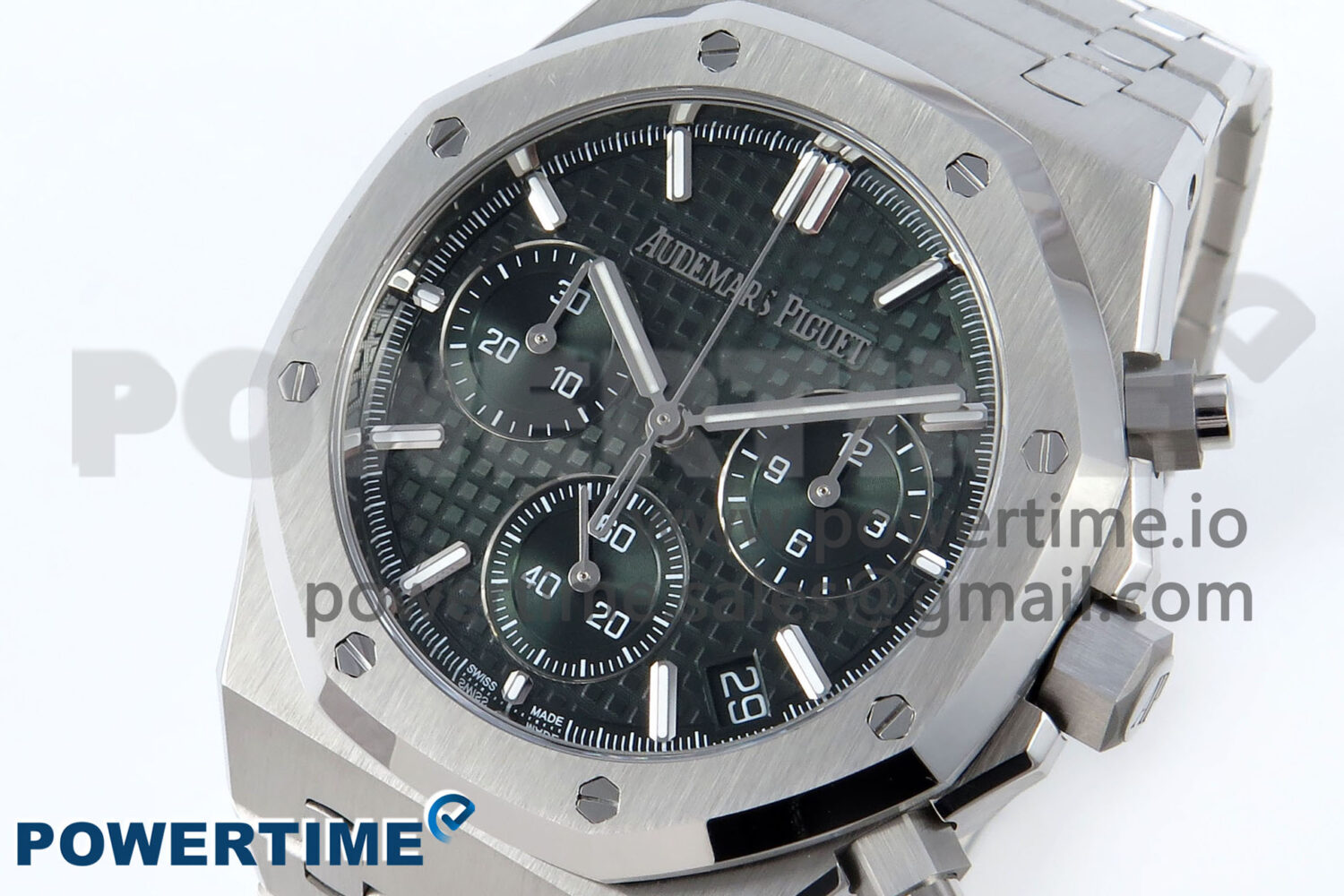 Royal Oak Chrono 26240 SS APSF 1:1 Best Edition Green Dial on SS Bracelet SA4401 Super Clone - Image 3