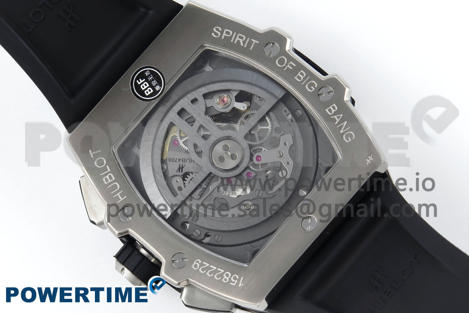 Spirit of Big Bang Titanium BBF 1:1 Best Edition Skeleton Dial on Blue Rubber Strap A7750 - Image 8