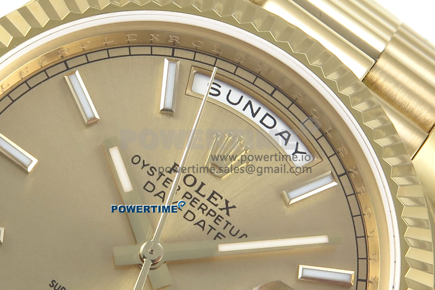 Day Date 128238 36mm YG KF 1:1 Best Edition Gold Dial Stick Marker On President Bracelet A2836 (Gain Weight) - Image 4