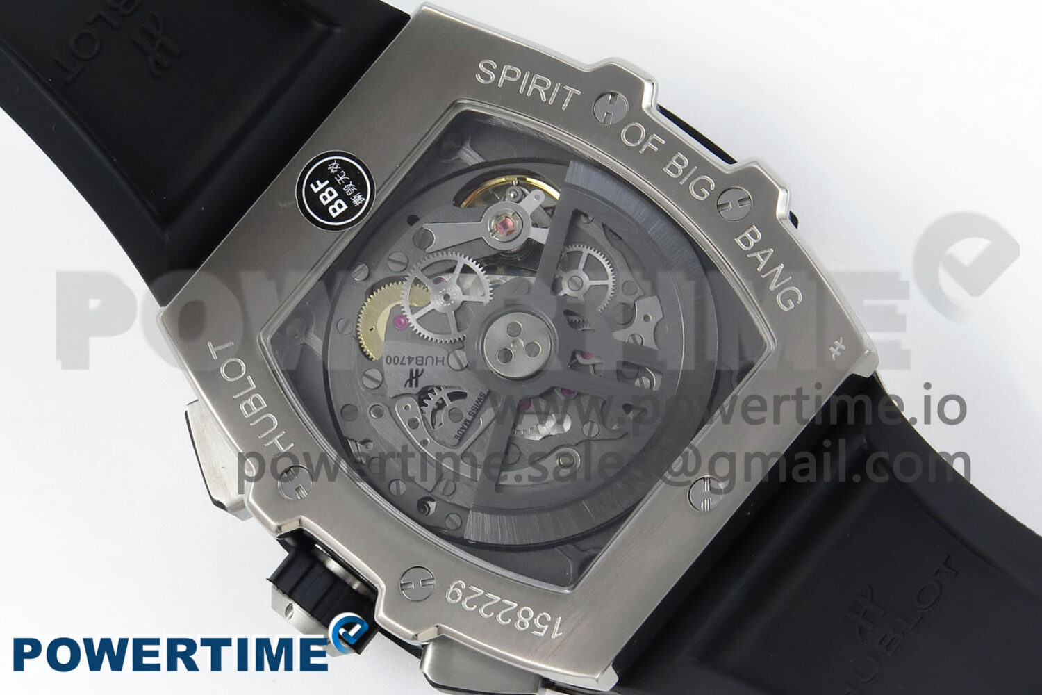 Spirit of Big Bang Titanium BBF 1:1 Best Edition Skeleton Dial on Blue Rubber Strap A7750 - Image 9