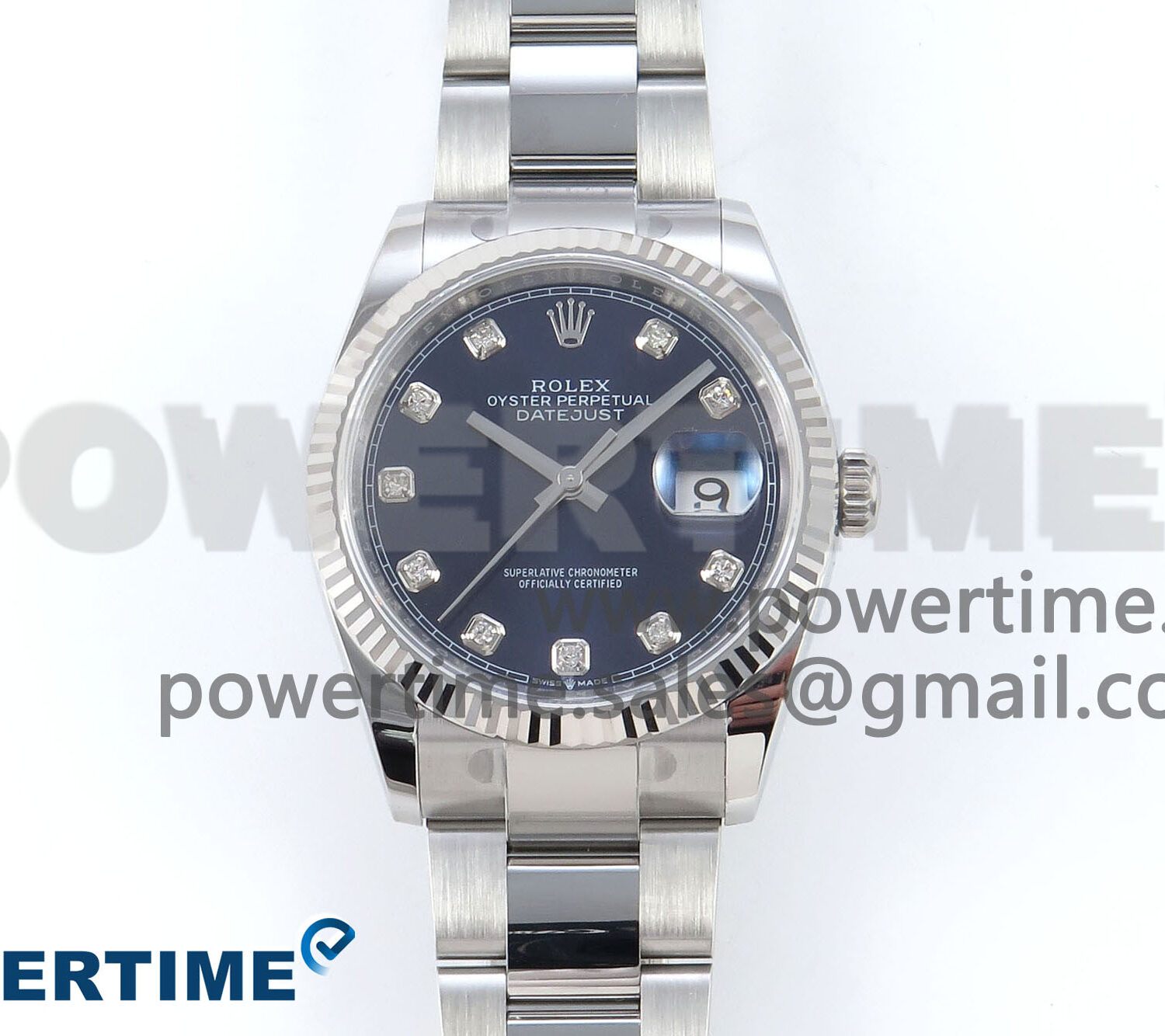DateJust 36 126234 EWEF 1:1 Best Edition Blue Diamonds Dial on Oyster Bracelet A3235